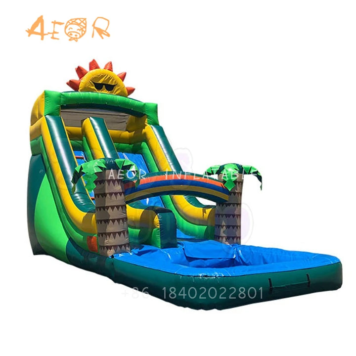 Hot Sale Inflatable Water Slide Jumping Bouncy Castle With Pool summer inflatable wet slide with pool