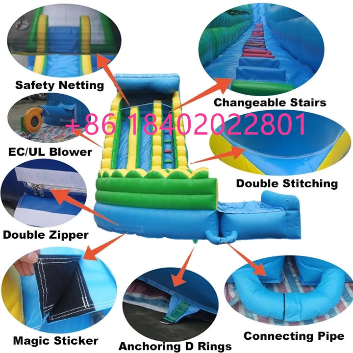 Hot Sale Inflatable Water Slide Jumping Bouncy Castle With Pool summer inflatable wet slide with pool