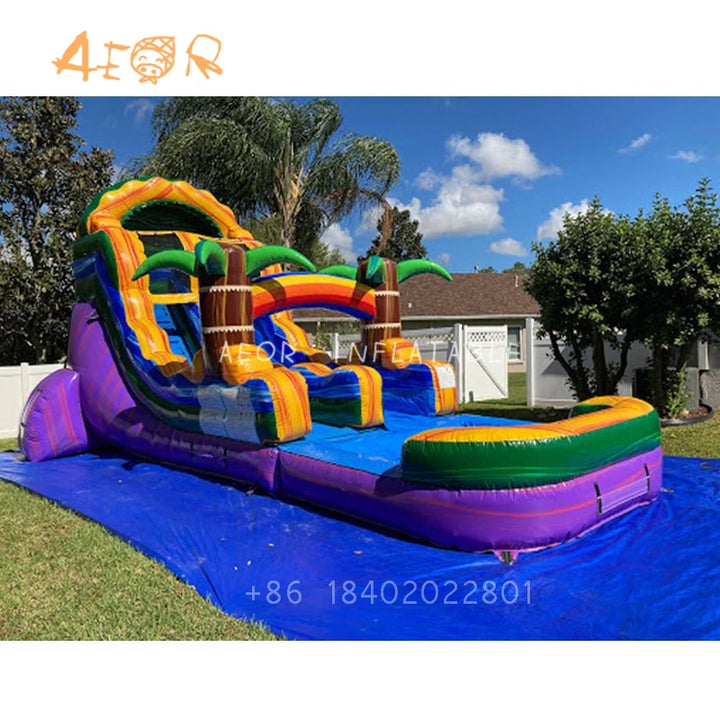 Hot Sale Inflatable Water Slide Jumping Bouncy Castle With Pool summer inflatable wet slide with pool