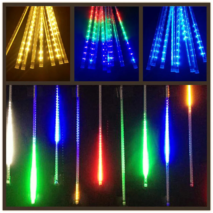 Solar LED Meteor Shower Rain Lights Holiday String Lights Waterproof Garden Light 8 Tubes 144 Leds Christmas Wedding Decoration