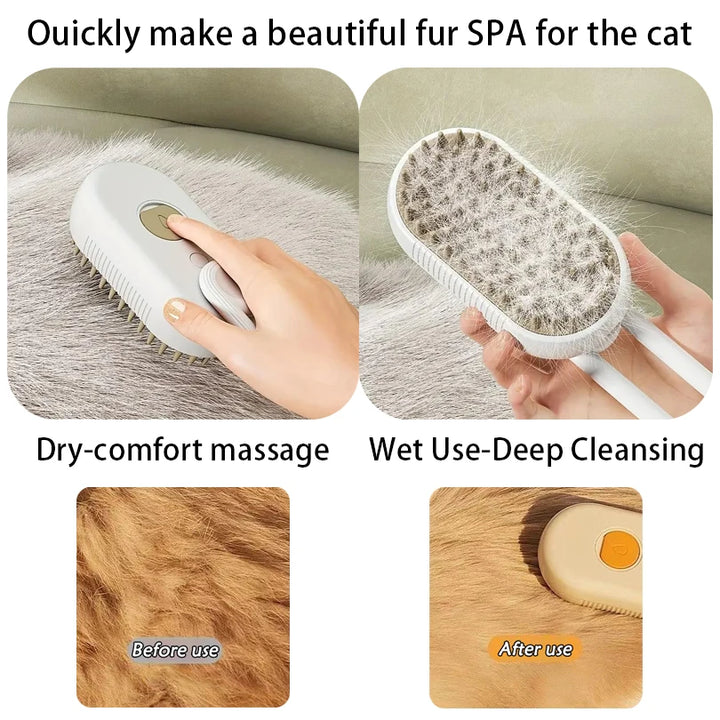 Cat Dog Pet Spray Massage Brush 3 in 1