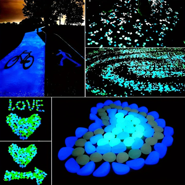 100pcs Glow In The Dark Pebbles, Resin Luminous Stones For Landscape, Garden Paths, Potted Plants, Parks, Aquarium Decor,