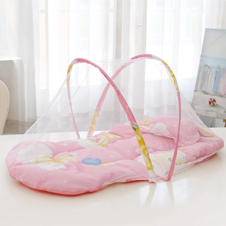 Portable Folding Baby Bedding Crib Netting  Baby Bed Infant Mosquito Nets Foldable with Cotton Pillows