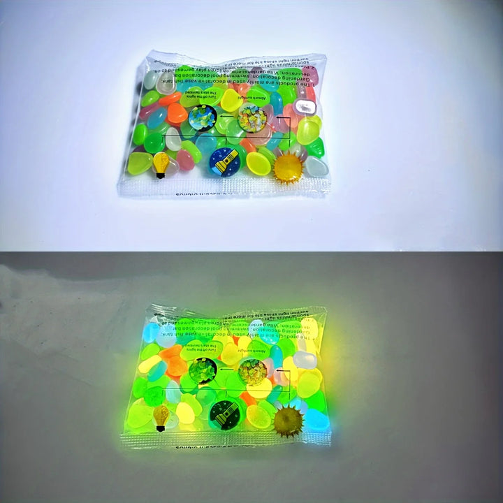 100pcs Glow In The Dark Pebbles, Resin Luminous Stones For Landscape, Garden Paths, Potted Plants, Parks, Aquarium Decor,