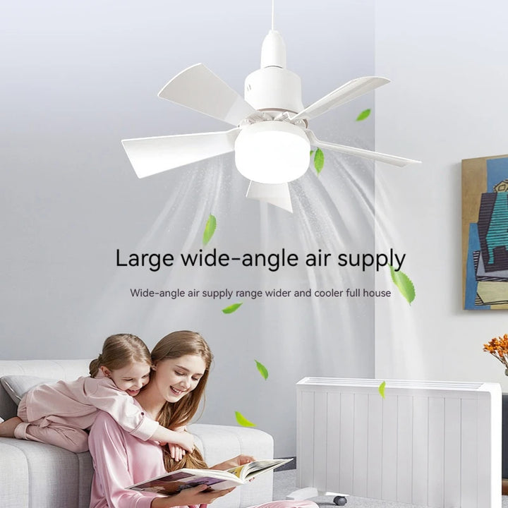 Ceiling fan with LED light and remote control Recessed installation Removable Dimmable Silent design Suitable for home use