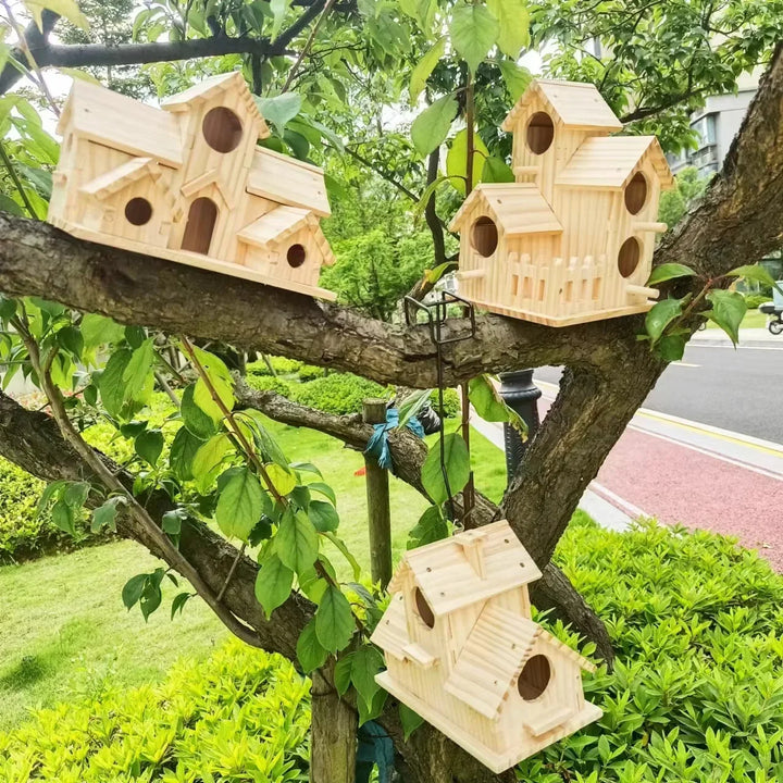 Wooden Bird Nest Outdoor Parrot House Weatherproof