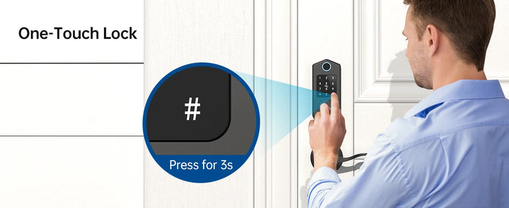 A3 Fingerprint Smart Front Door Lock Keyless Entry Set with 2 Handles Keypad Electronic Digital Deadbolt Locks for Home Office