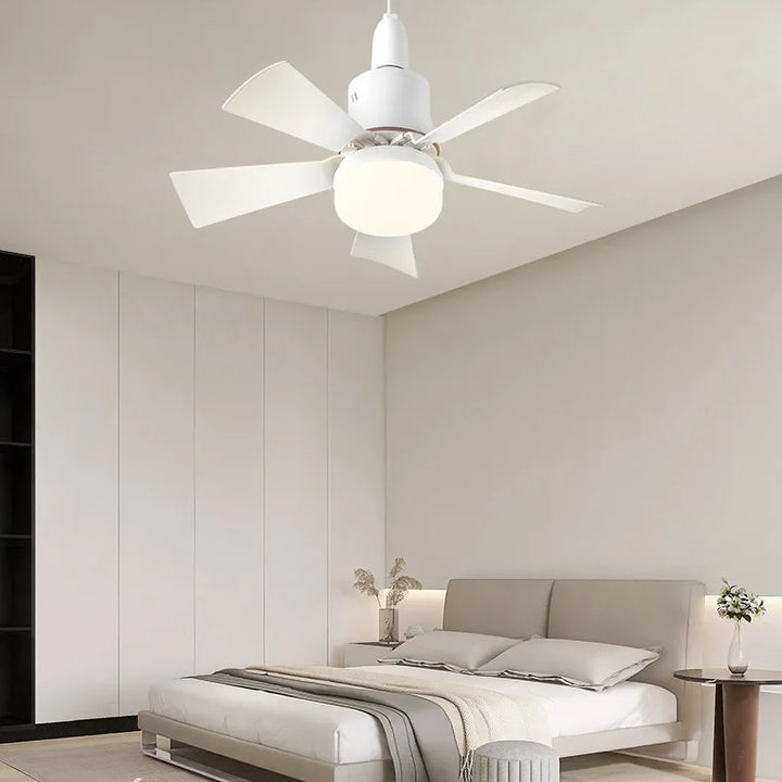 Ceiling fan with LED light and remote control Recessed installation Removable Dimmable Silent design Suitable for home use