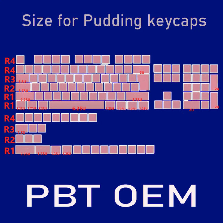 129Keys Keyboard Keycap OEM Profile PBT Material Key Cap