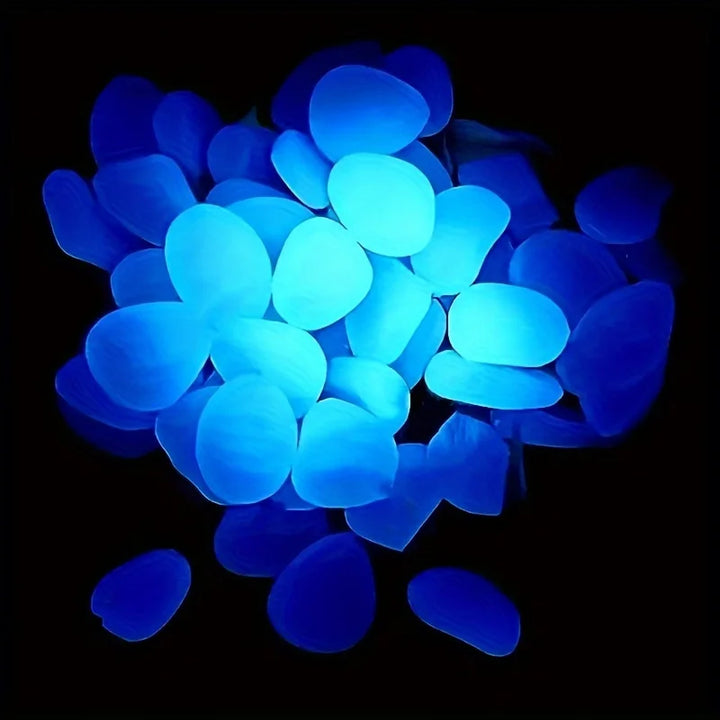 100pcs Glow In The Dark Pebbles, Resin Luminous Stones For Landscape, Garden Paths, Potted Plants, Parks, Aquarium Decor,