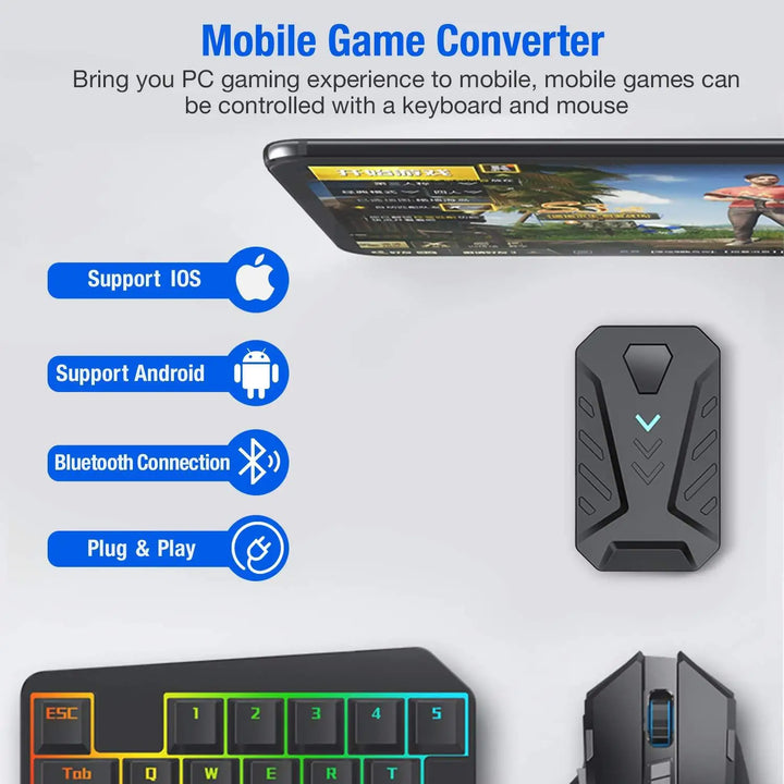 Mix Por/Lite PUBG Gaming Keyboard Mouse Combo Mobile Keyboard and Mouse Converter Mobile Game Controller for Android IOS IPad