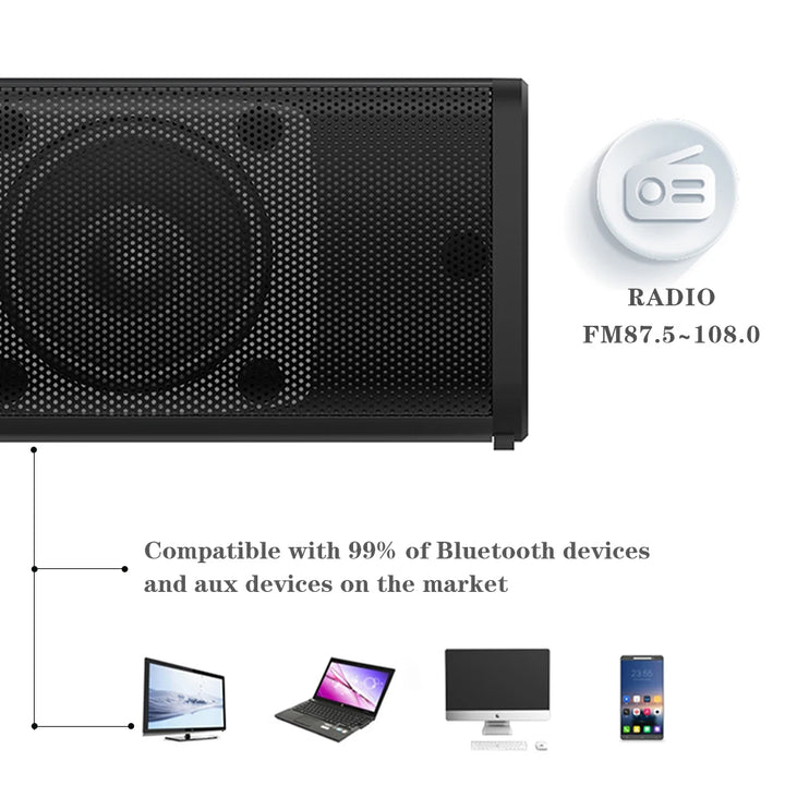 Powerful Soundbar Sound Radio Blaster Bar Audio TV PC Computer Subwoofer Wireless  Home Theater Speaker