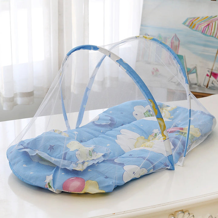 Portable Folding Baby Bedding Crib Netting  Baby Bed Infant Mosquito Nets Foldable with Cotton Pillows