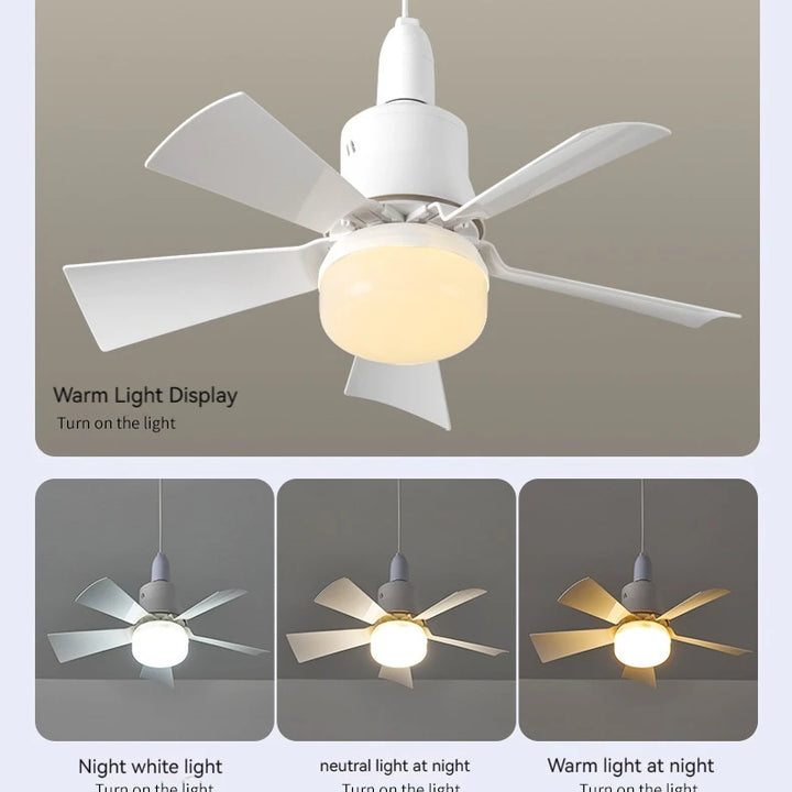 Ceiling fan with LED light and remote control Recessed installation Removable Dimmable Silent design Suitable for home use