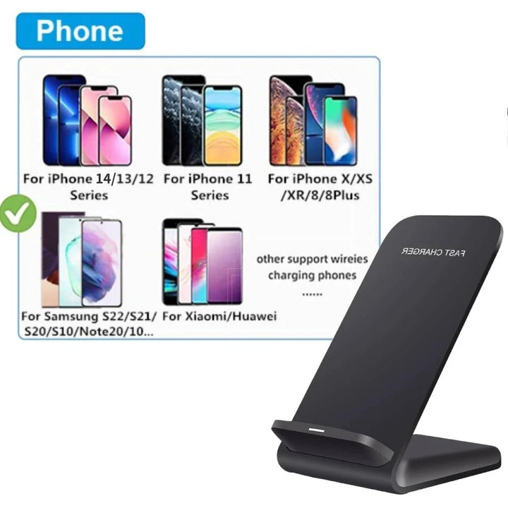 NEW 65W Fast  Wireless Charger for Samsung S22 S21 Note 20 Fast Charging Stand For iPhone 16 15 14 13 XS XR X 8 Airpods Pro