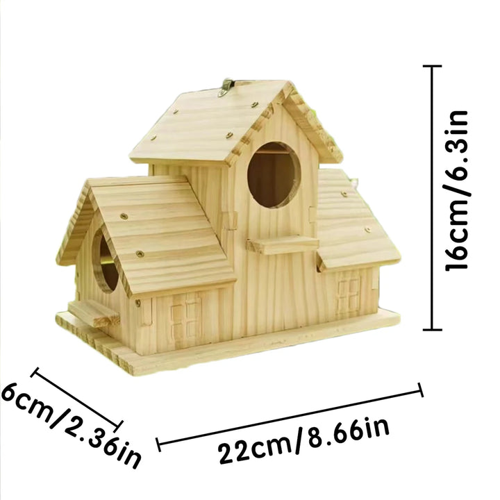 Wooden Bird Nest Outdoor Parrot House Weatherproof